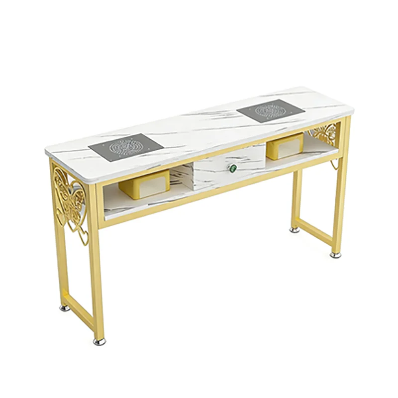 &Light Luxury Manicure Table And Chair Economical Gold With Vacuum Cleaner Nail Chair Single And Double Nail Table