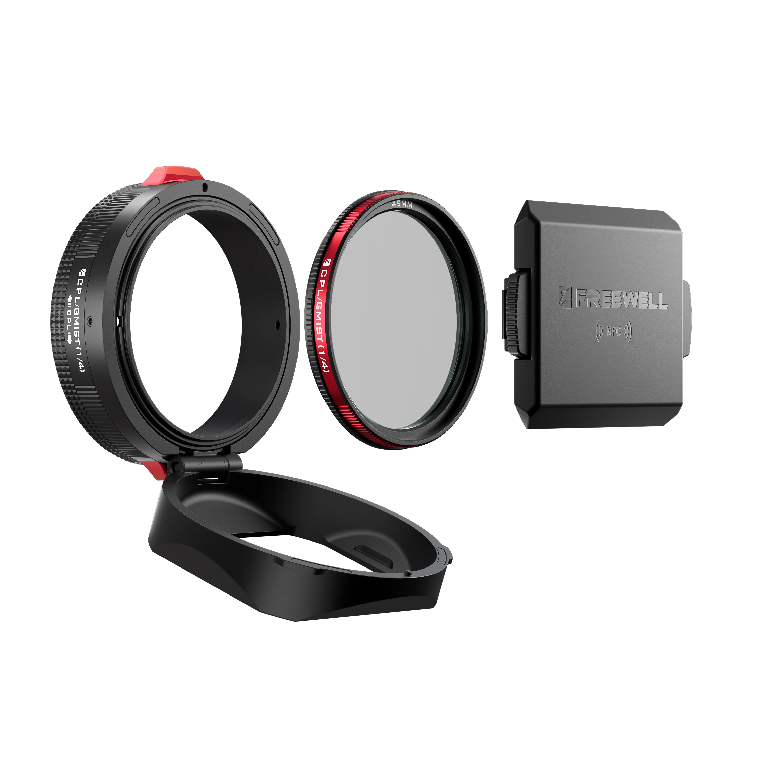 Freewell Real Lens Hood for Fuji GFX100RF Camera With Hybrid CPL/Black Glow Mist Filters, Quick Flip Design and NFC Lens Cap