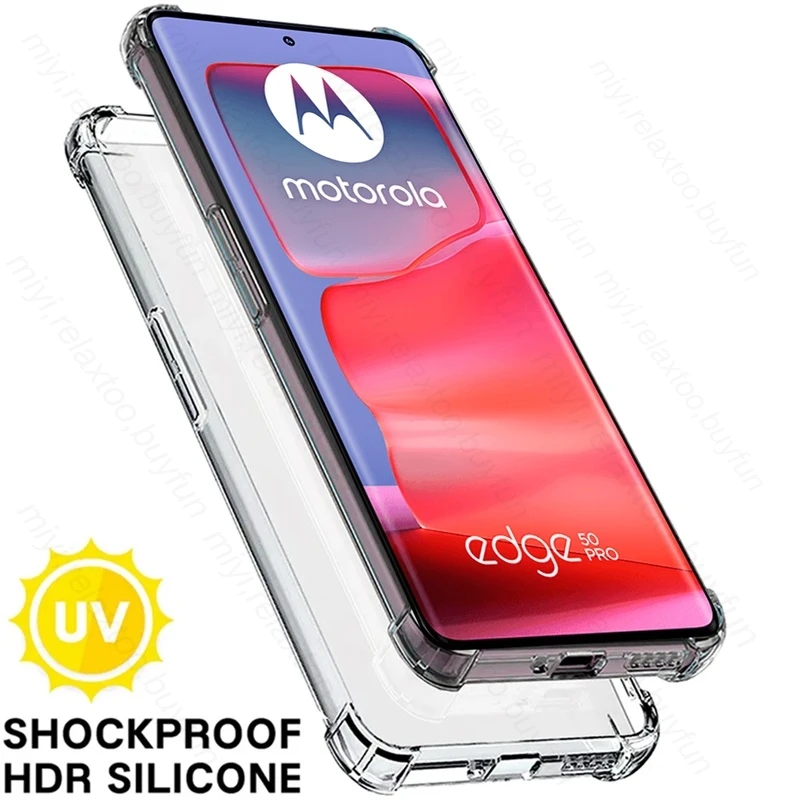 For Motorola Edge 50 Pro 5G Case Clear Shockproof TPU Soft Cover Edge50pro Protect Shell Capa On Moto Rola Edge50 Pro Edge 50Pro