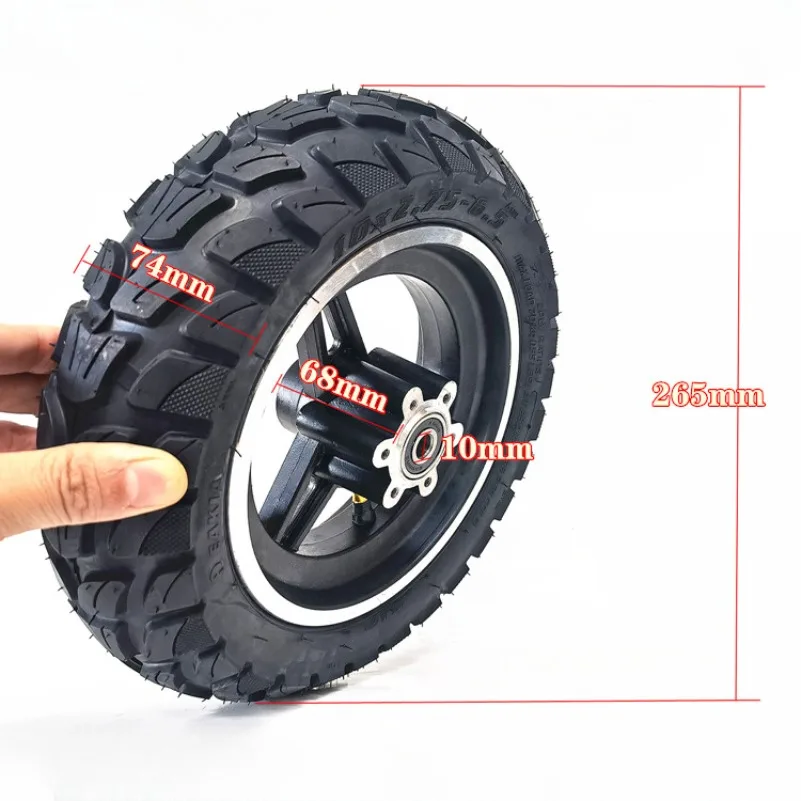 Wheel+disc brake disc 10 Inch Tubeless Tyre 10x2.75-6.5 for Electric Scooter Off-Road Vacuum Explosion-proof Tire Parts