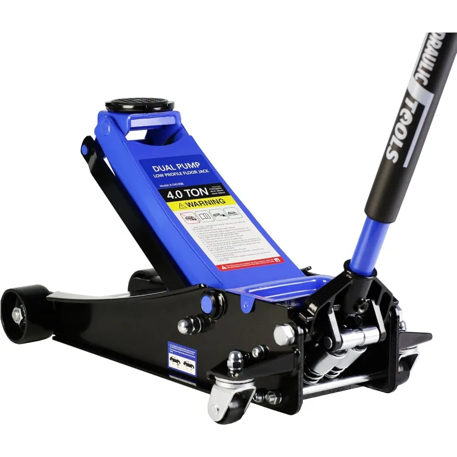 

Стальной гоночный напольный домкрат, 4 тонны, 8800 фунтов, быстрый подъем, двойной поршн, гидравлический подъемник, диапазон 4-21 дюймов