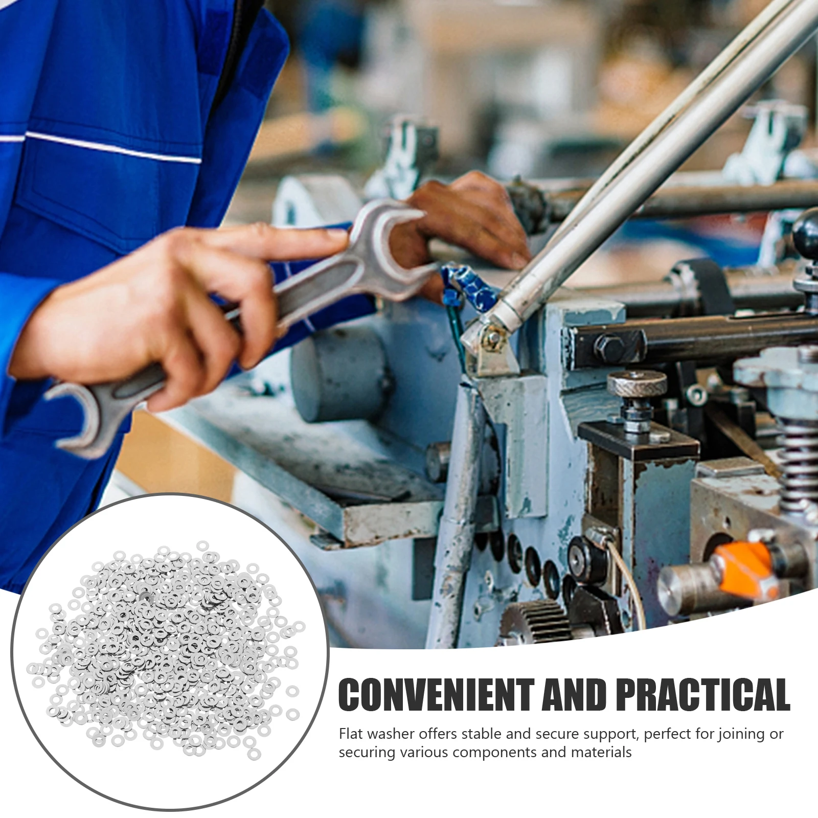 

500pcs Stainless Steel Flat Washers Assorted Lock Washer Set For Screws Bolts Repair Fasteners Gasket Kit Metal Washer