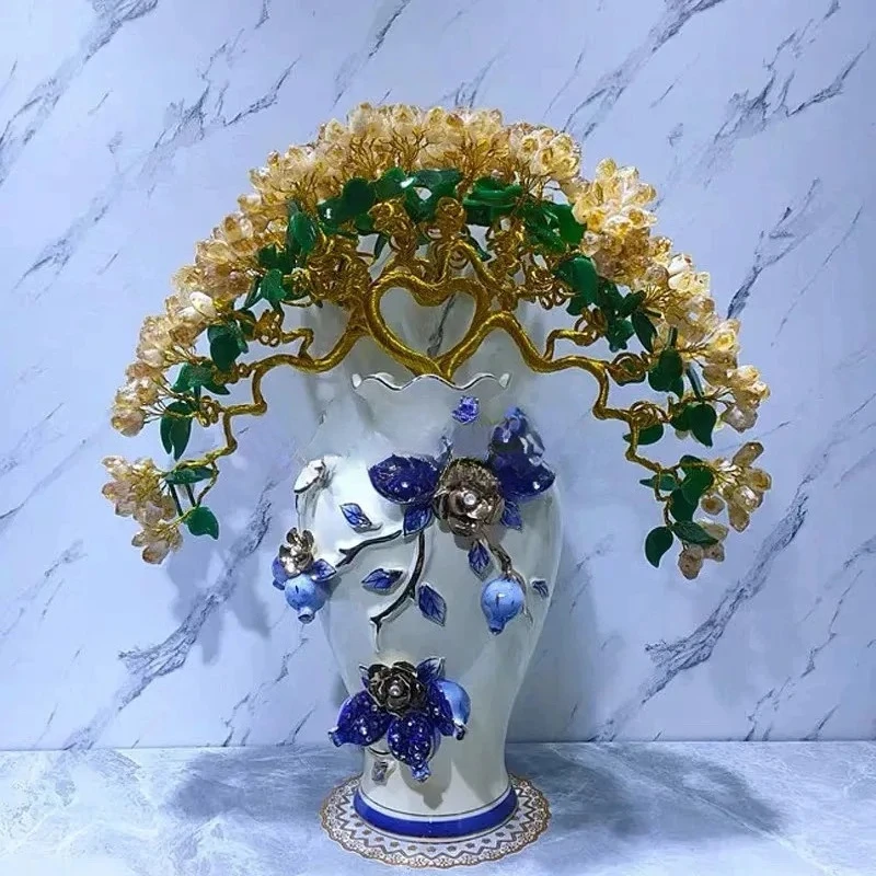 LXY natural amethyst lucky tree desktop decoration light luxury ornament high-end entrance home
