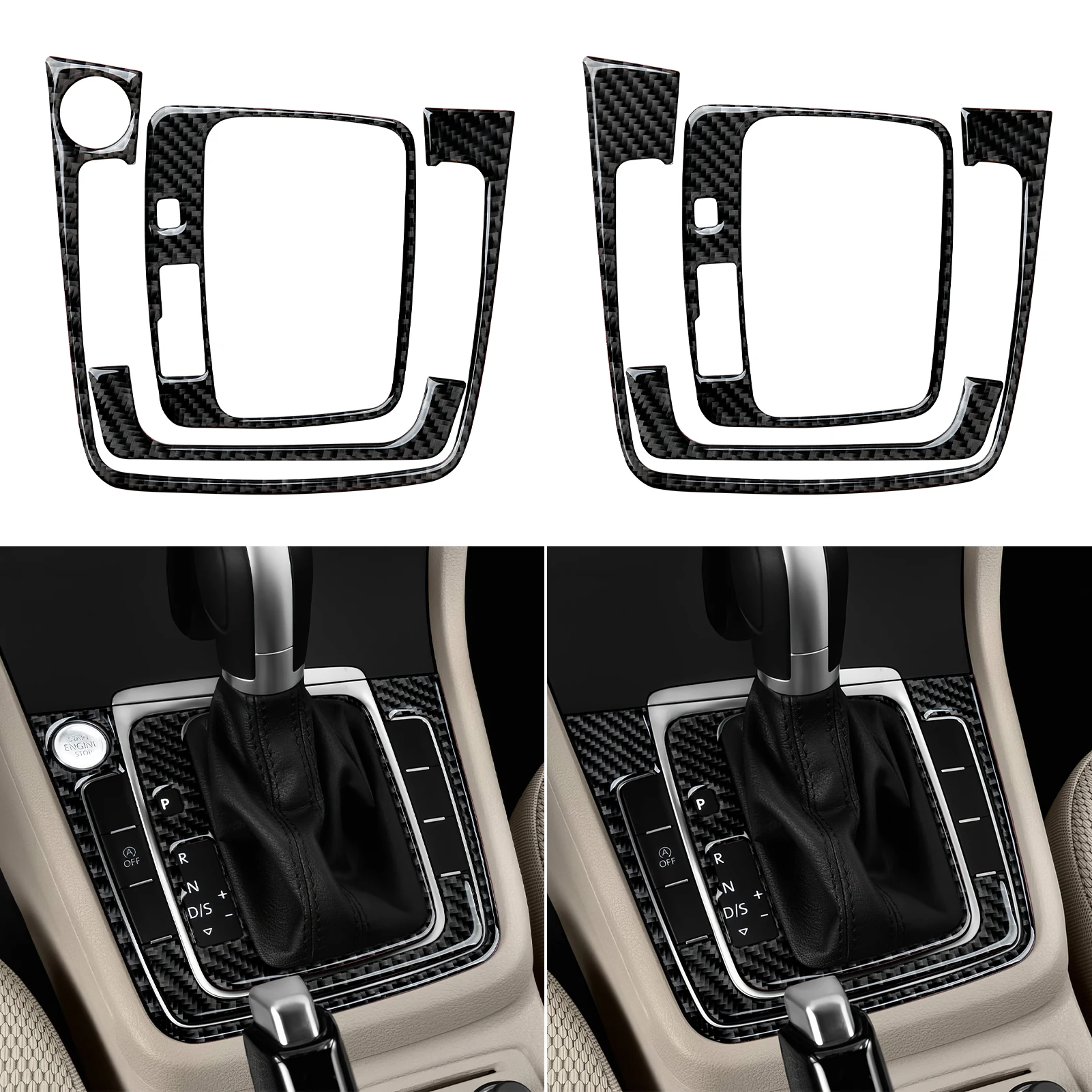 For VW Golf VII MK7 GTE GTI R Variant Car Center Console Gear Shift Panel Protect Carbon Fiber Interior Sticker Trim Accessories