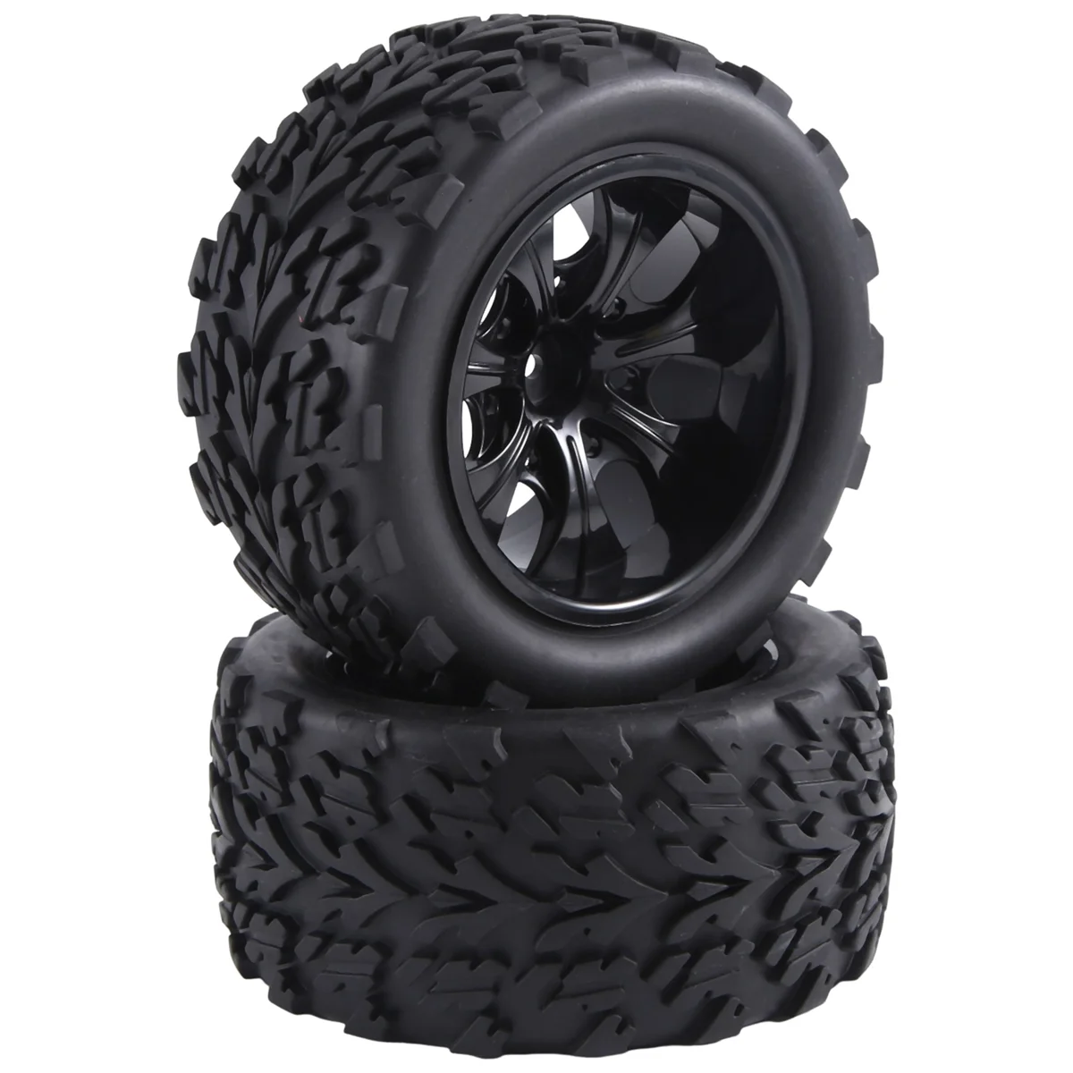

12mm Hex 1/10 RC Truck Wheels and Tires for Traxxas Rustler 2Wd 4X4 VXL Redcat ,A jasmine