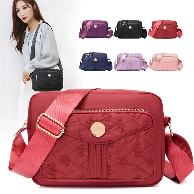 Rural Style Cloth Crossbody Ladies Casual Shoulder Bag Nylon Waterproof  Handbag Daily or Women Shopping Travel Messengerbag