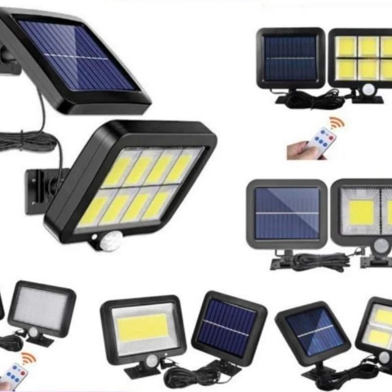 

1 PC 100-160 LED Solar Lights Split Wall Lamp Waterproof Outdoor Wall Emergency Street Security Solar Lamp for Garden Decoration