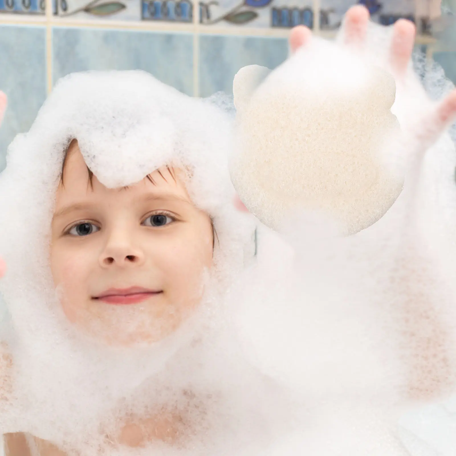 Bear Shape Baby Bath Sponge Konjac Soft Sponge for Toddler Kids Shower Exfoliating Body Scrubber Bathing Sponges for Shower