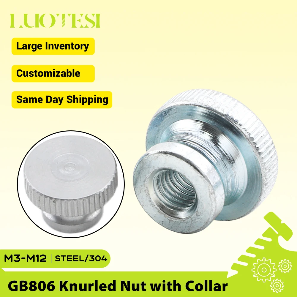 High Head Knurled Thumb Through Hole Blind Hole Nuts 304 Stainless Steel/Blue White Zinc Plated M3 M4 M5 M6 M8 M10 M12 GB806
