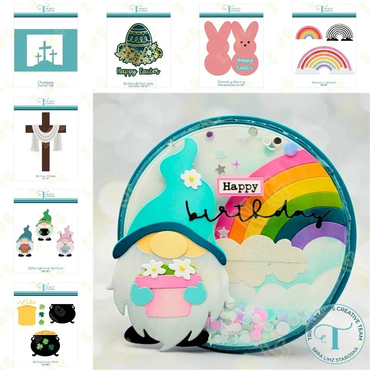 

Happy Easter Egg Rainbow New Metal Cutting Dies Hot Foil For DIY Scrapbooking Photo Cutting Die Paper Cards Embossing Decorative