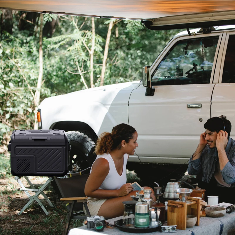 TULX 12v/24v Car Fridge 25l 35l 45l 55l Outdoor Dual Temperature Zone Mini Refrigerator Compressor Portable Car Fridge