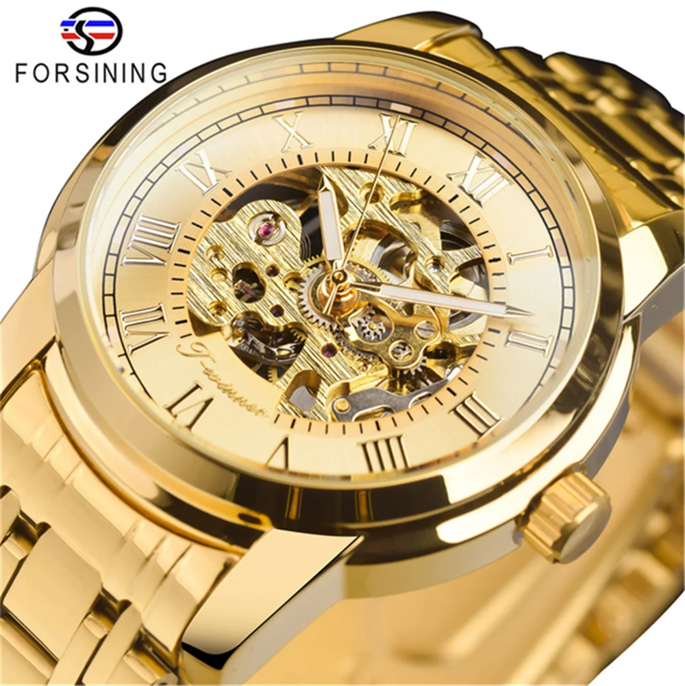 Men's Mechanical Watch with Skeleton Design, Gift