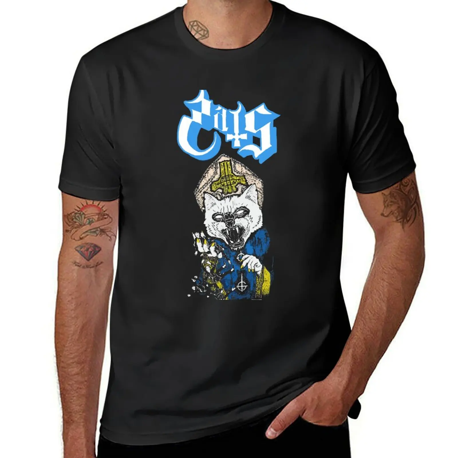 Pope Cat T-Shirt heavyweights customs design your own Aesthetic clothing men clothings