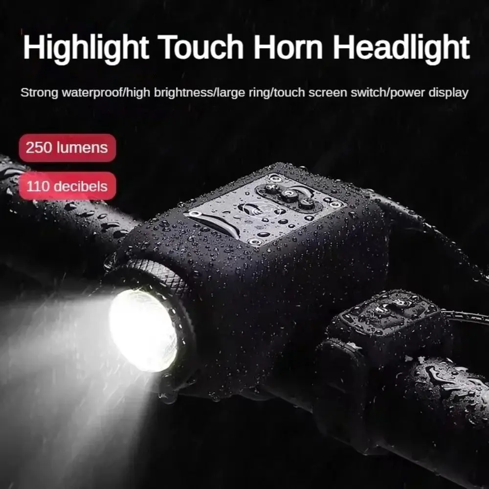 New 110db Bike Front Light USB Charging Cycling Equipment Bicycle Headlights Horn Lamp Multi-Function LED Bike Headlight Bicycle