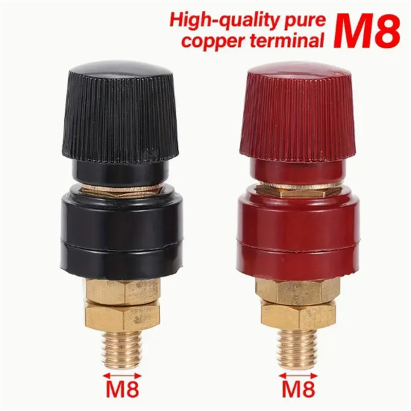 

2pcs Battery Wiring Bolt Remote Battery Power Terminal Connector Replacement Terminal Kit M8 Copper Terminal Automotive Parts
