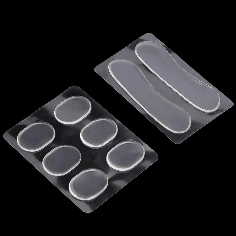 G92F 16Pcs/pack Soft Drum Dampening Moon Gels, Clear Oval and Long Drum Silencers Set