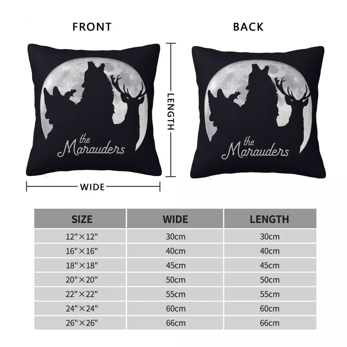 The Marauders On A Full Moon Square Pillowcase Polyester Linen Velvet Creative Zip Decorative Home Cushion Cover Wholesale 45x45