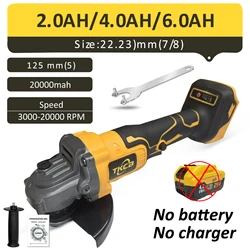 TKCB 125mm 4 Gear Brushless Electric Angle Grinder Cutting Machine Power Tool With Makita 18v Battery For Decoration Tools