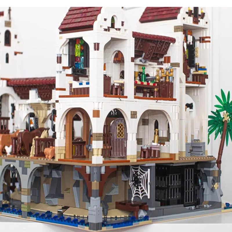 Spot MOC-49155 4982pcs small particle assembly building blocks pirate large castle building model toy gift