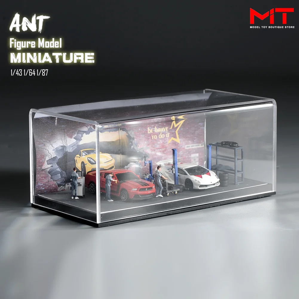 1/87 1/64 1/43 1/24 Car Repair Crew Automobile inspection Figures Miniatures Figurine Model Creative Photography Scene Props