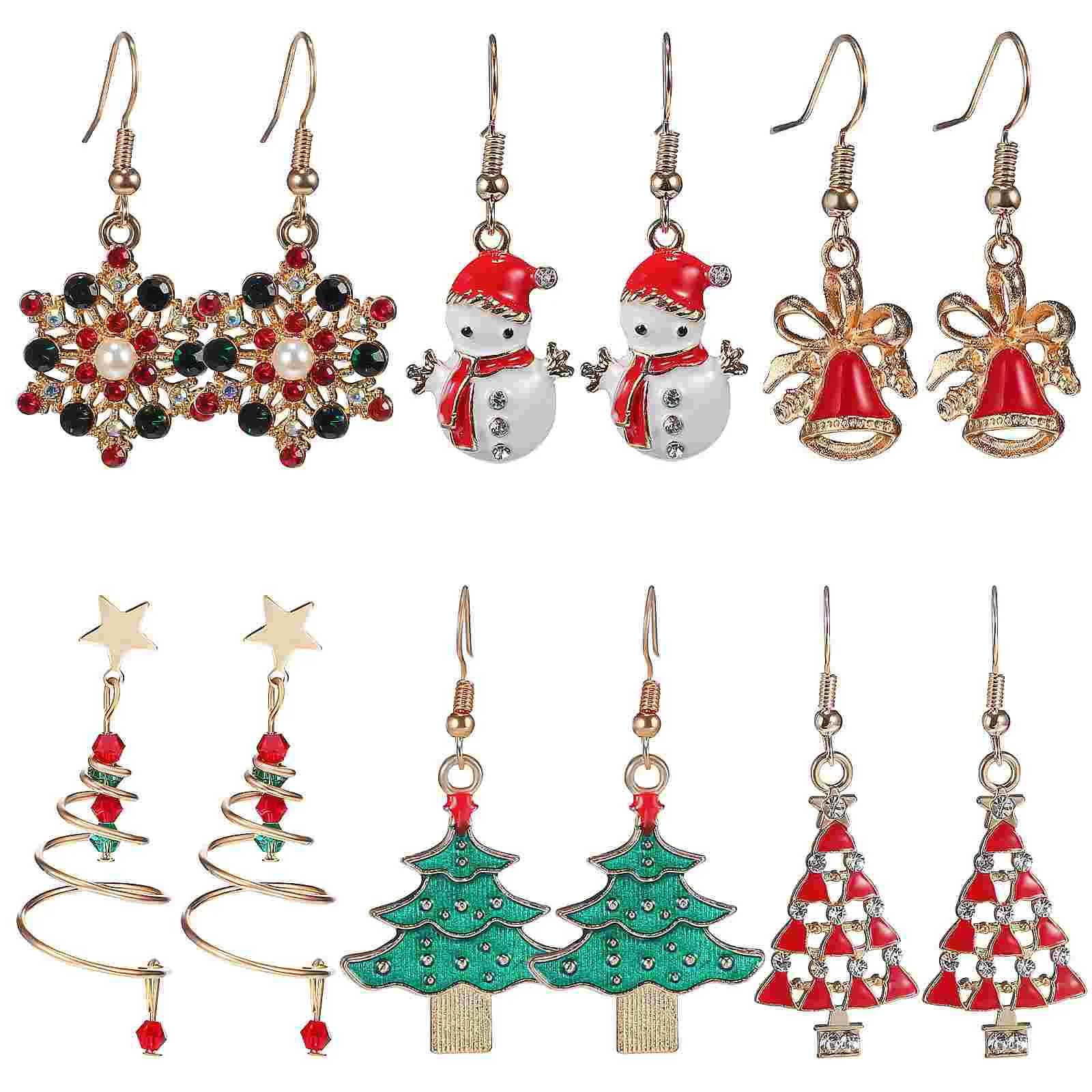 Christmas Tree Decoration Earrings Decorations Women Dangle Jewelries Drop Jewelry Gold Filled