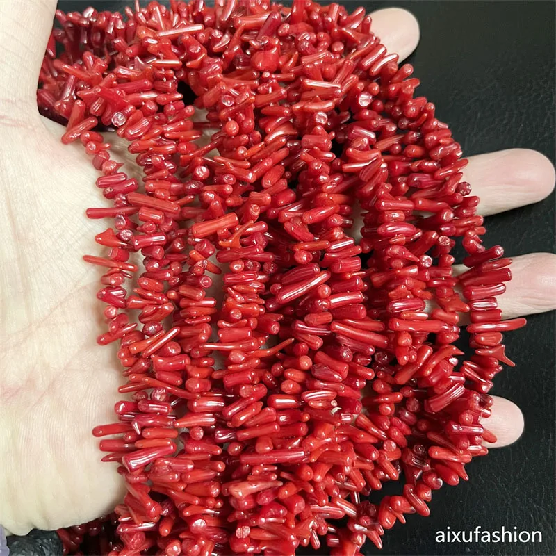 Natural Irregular Coral Stone Necklace Branch Plantlet Freeform Jewelry Vintage Seedlings Classic Beaded Chain Strand Gift
