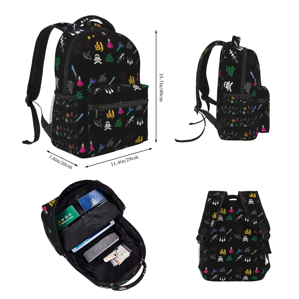 Old School Runescape Player Killing Bundle Backpacks Boys Girls Bookbag Cartoon Kids Rucksack Lunch Bag Pen Bag Three-Piece Set