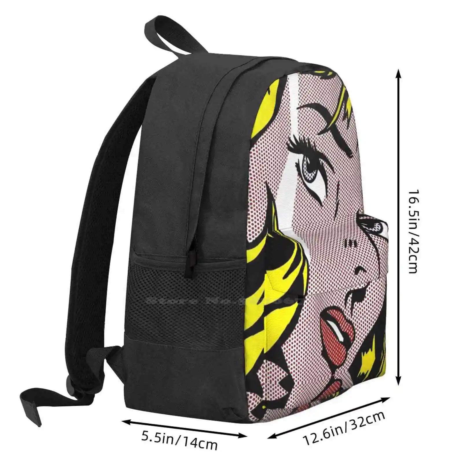 Roy Lichtenstein seni, seni Pop, estetika, tas sekolah Grafis ransel kapasitas besar Laptop 15 inci seni Pop estetika Roy