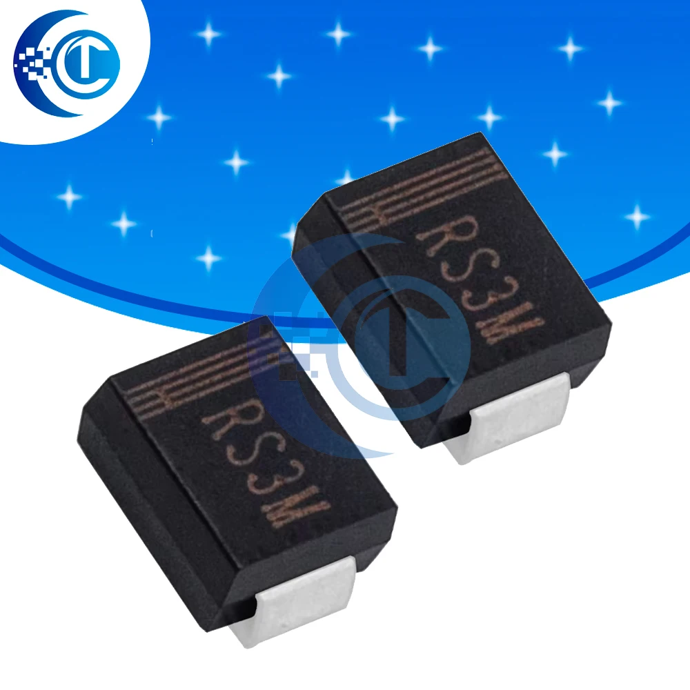 10PCS/50PCS RS3M SMB DO-214AB 1000V 3A 1kV SMD FR307 3.0AMPS Surface Mount Fast Recovery Rectifiers Diode