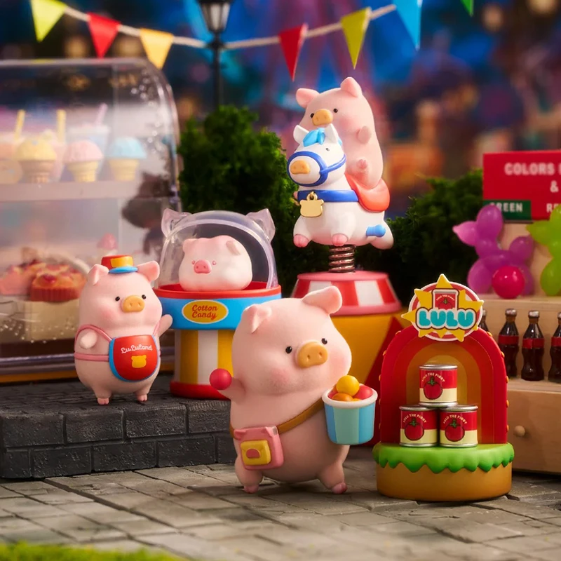 

LuLu The Piggy Coloful Amusement Park Series Blind Box Toy Mystery Box Cute Anime Figure Pig Model Desktop Decoration Gifts