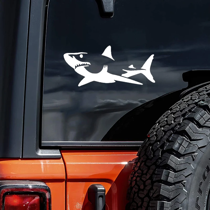 22023# Shark Decals 4 Pack Detailed Shark Car Sticker Waterproof Car Styling Decor Car Accessories