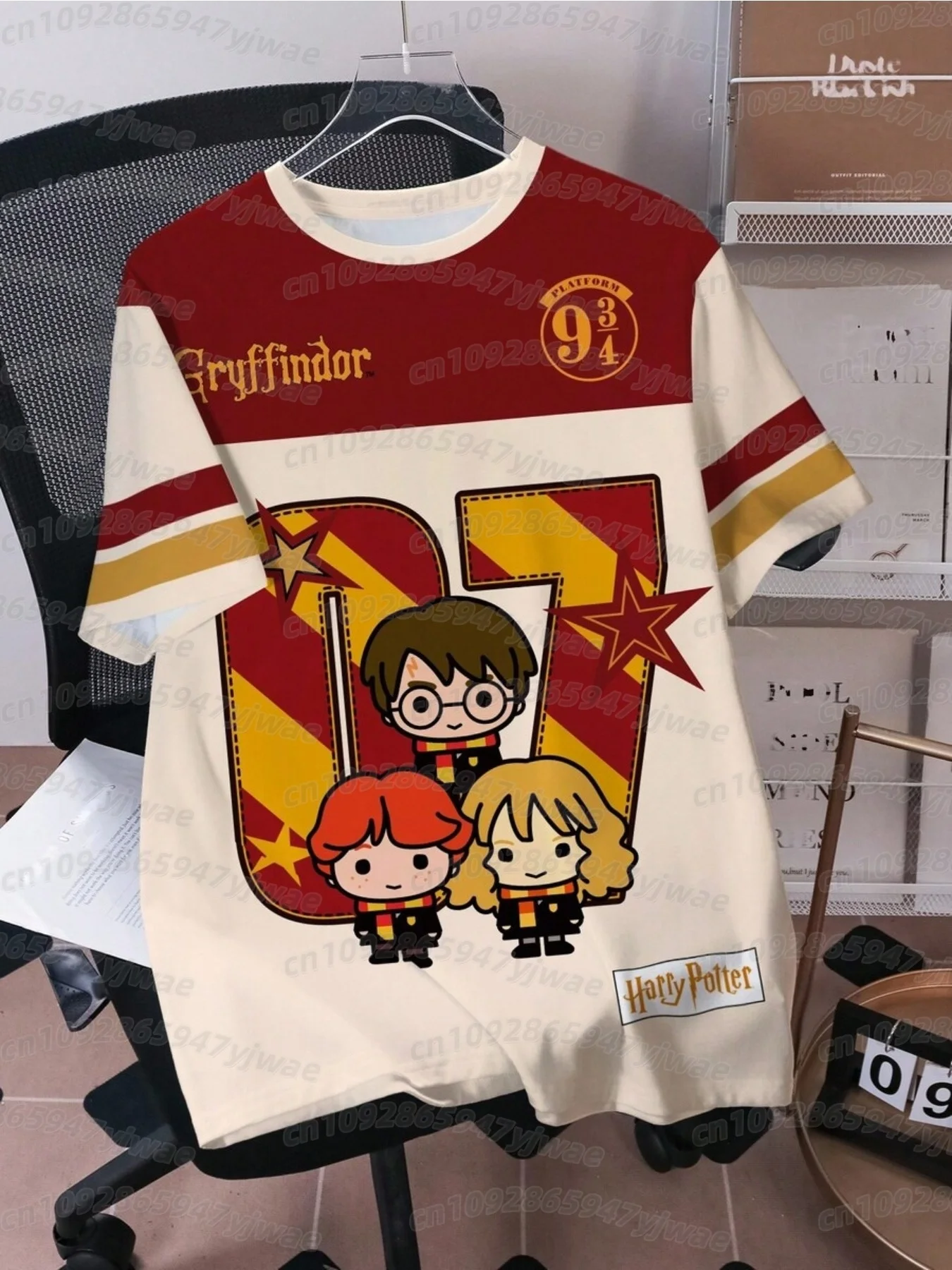 KID Harry Potter Cartoon Football Jersey Fasion Oversize Breathable Short Sleeved Tshirt Summer Women Men's women childT-Shirt view 5