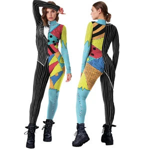 Sally Cosplay Custom Set für Frauen, Halloween -Anime -Film, dünner Jumpsuit, CatSuit, Zentai Bodysuit, gotische Leggins, Weihnachtsfeier 10 Hauptverkauf langes Kleid mit Hosen - №9