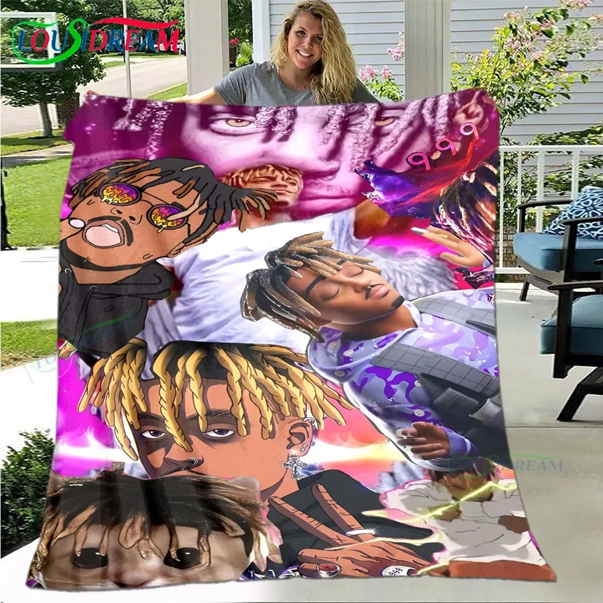 Fashion Hip-hop singer J-Juice WRLD Flannel Adult and Children's Blanket Sofa Bed Decoration Blanket Portable Blanket Gift