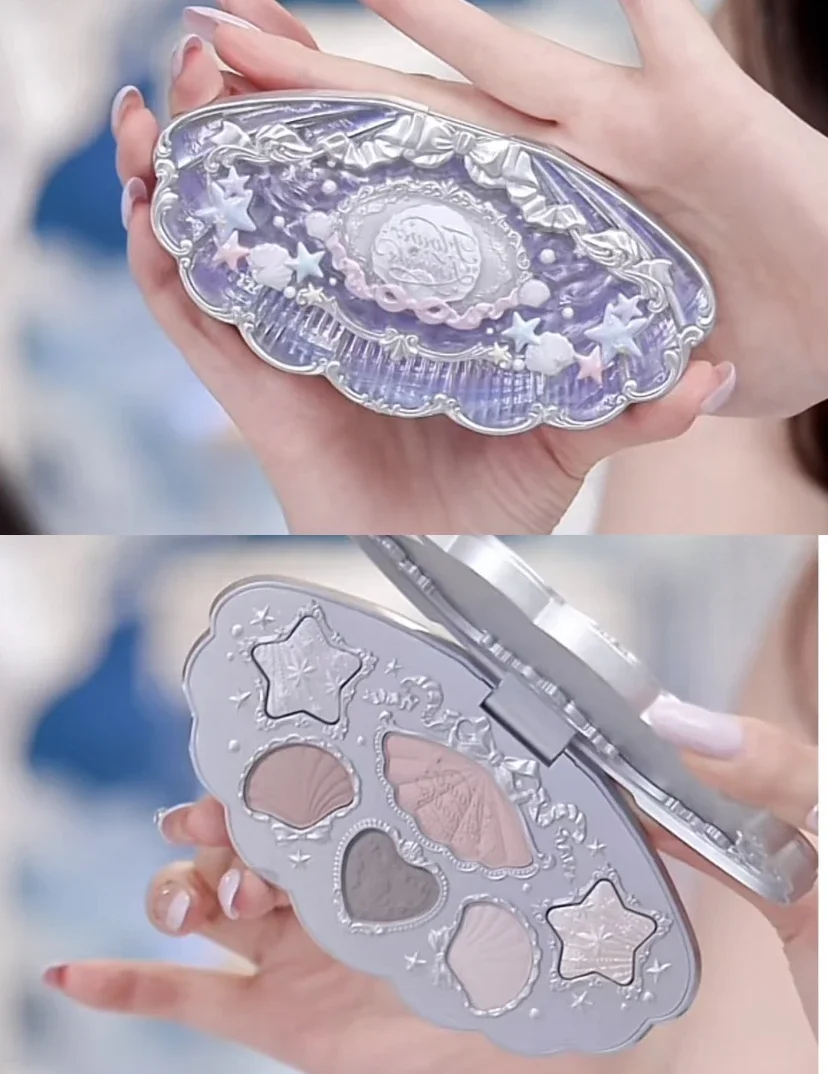 フラワーノウシェルパールシリーズ 6色アイシャドウパレット グリッターシマーパールマット ロングラスティングアイシャドウ