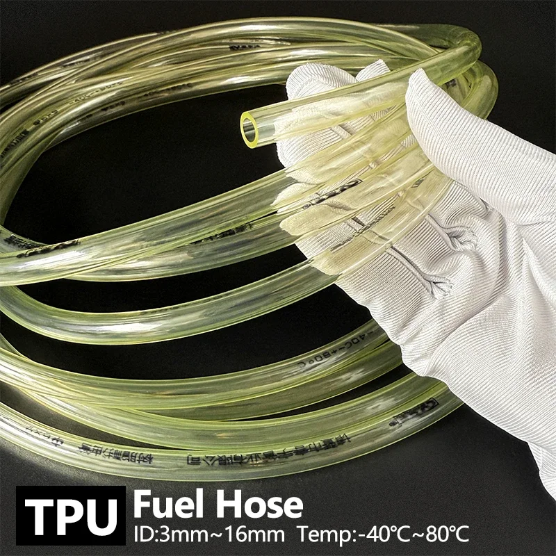 TPU Fuel Gas Hose 1/2/3M OD 5-21mm Oil Resistant Leakproof Anti-Ageing Anti-Tear Long Life Tube for Chainsaw Petrol Engine Tools