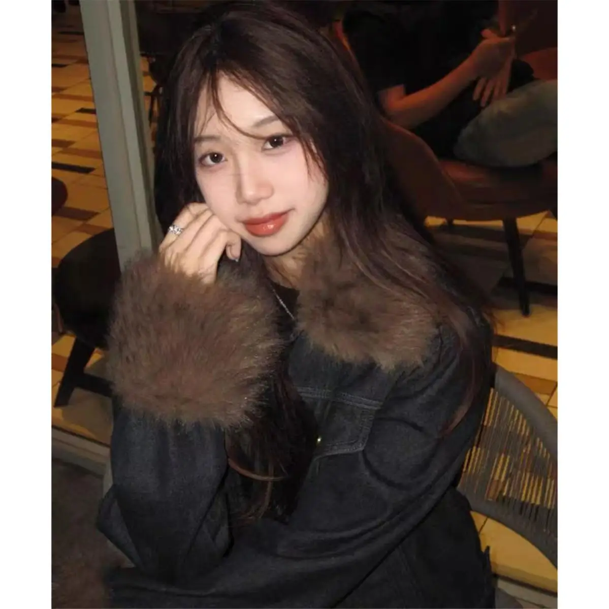 معاطف الدنيم للمرأة طويلة الفراء القطيفة المرأة الخريف سليم صالح أنيقة نمط Preppy المهنية مكتب المضادة للرائحة الرباط مبطن