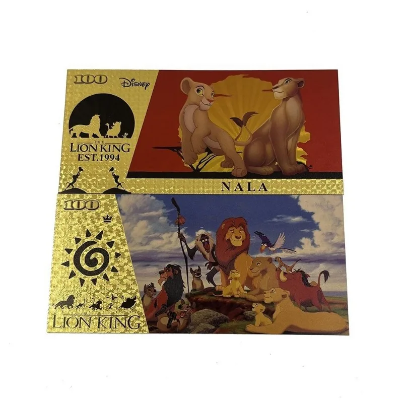 Disney The Lion King Gold Foil Paper Anime Figures Simba Nala Pumbaa Timon Anime Collectibles Anime Merchandise Decoration Gifts