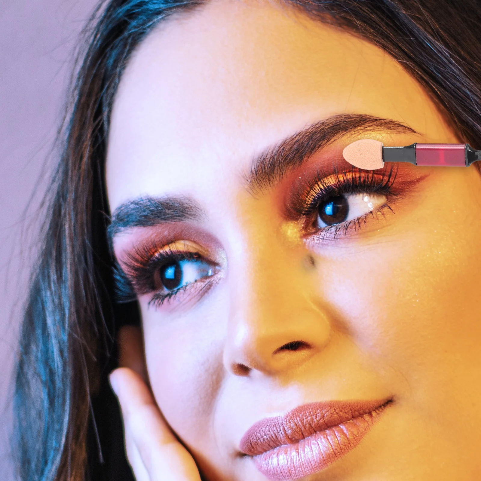 30 peças pincéis de maquiagem para sombra esponjas de beleza dupla face cor dupla cabeça dupla ponta