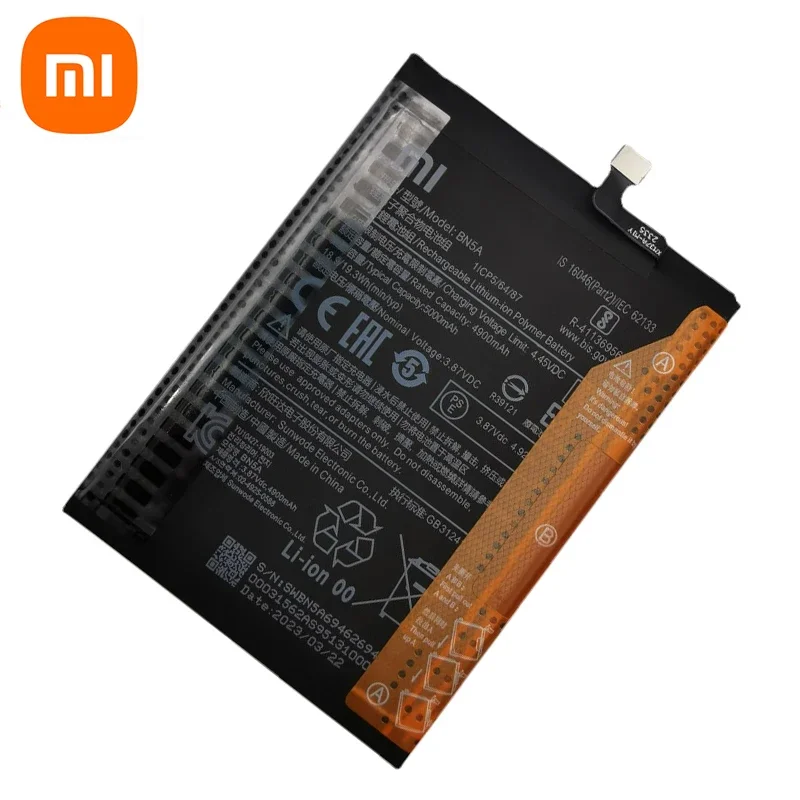 2024 Years 5000mAh Xiao Mi 100% Original BN5A Battery For Xiaomi Redmi Note 10 5G POCO M3 Pro 5G Mobile Phone Battery Bateria