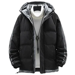 Men's Winter Cotton Padded Jacket Winter Thickened Hooded Fashion Jacket Coat for Winter Vacations Outfit