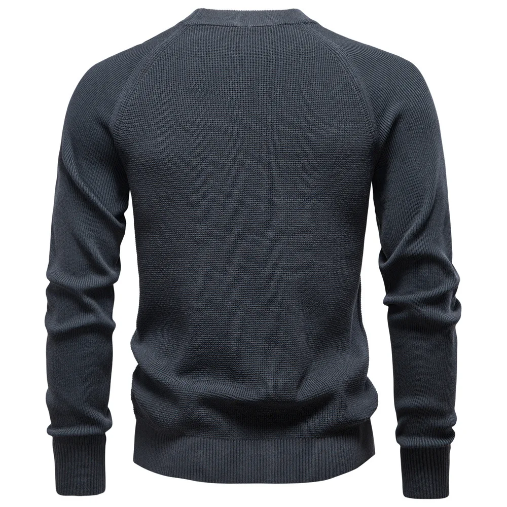 Maglione pullover da uomo nuovo O-Collo Maglione da lavoro casual Moda di lusso Tinta unita Maglia a maniche lunghe Pullover Maglieria elastica