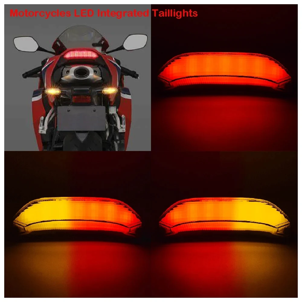 

Motorcycle LED Brake Tail Light Integrated LED Stop Running Light Turn Signal Lamp Compatible For CBR600RR ABS 2013-2024