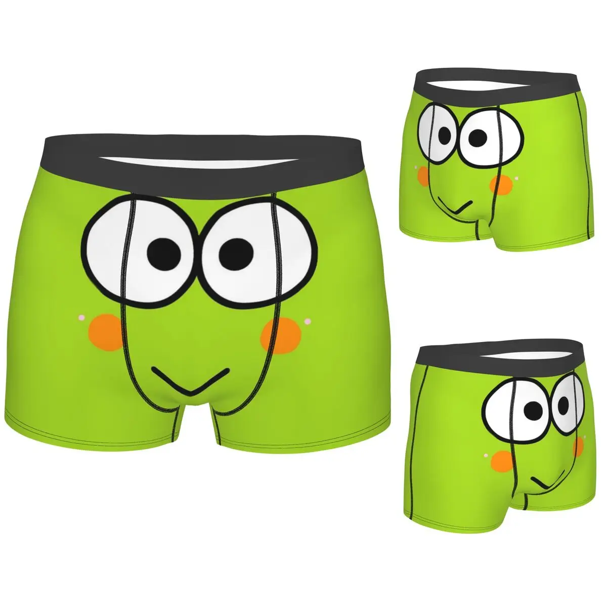

Трусы-боксеры, шорты Keroppi, большие глаза, лягушка, трусы с рисунком, мужское вентилируемое нижнее белье для Homme, мужские подарки бойфренду