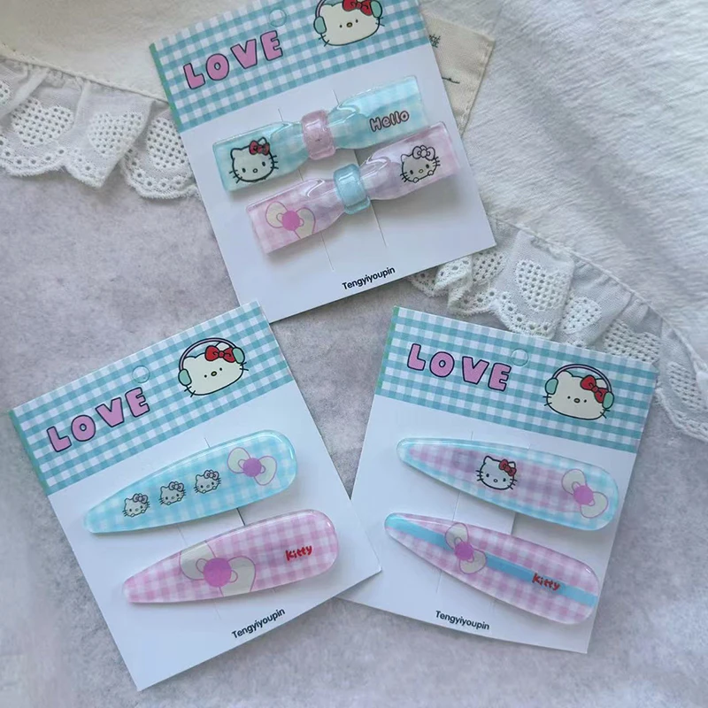 Sanrios مرحبا كيتي مقاطع الشعر للنساء الجانب الانفجارات مخلب كليب لطيف كيتي القط الفتيات دبابيس الشعر المألوف إكسسوارات الشعر هدايا