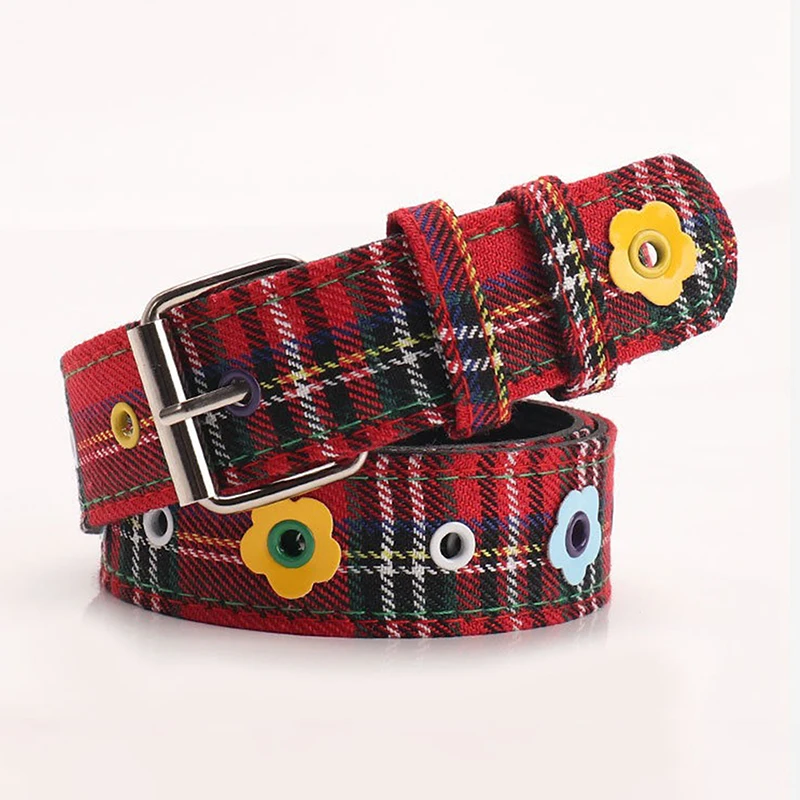 "Up-To-Date Y2k Women's Belt with Checkered Jeans Decor Dopamine Belt Extras for Fashion-Forward American Girl