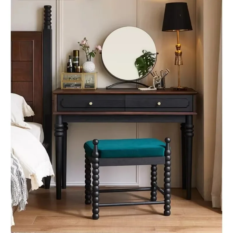 Luxury French design retro solid wood dresser, bedside table, makeup storage