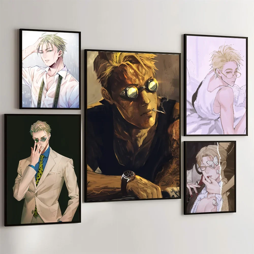 1PC Kento Nanami Jujutsu Kaisen Poster Movie Sticky Posters Retro Kraft Paper Sticker Room Bar Cafe Aesthetic Art Wall Painting