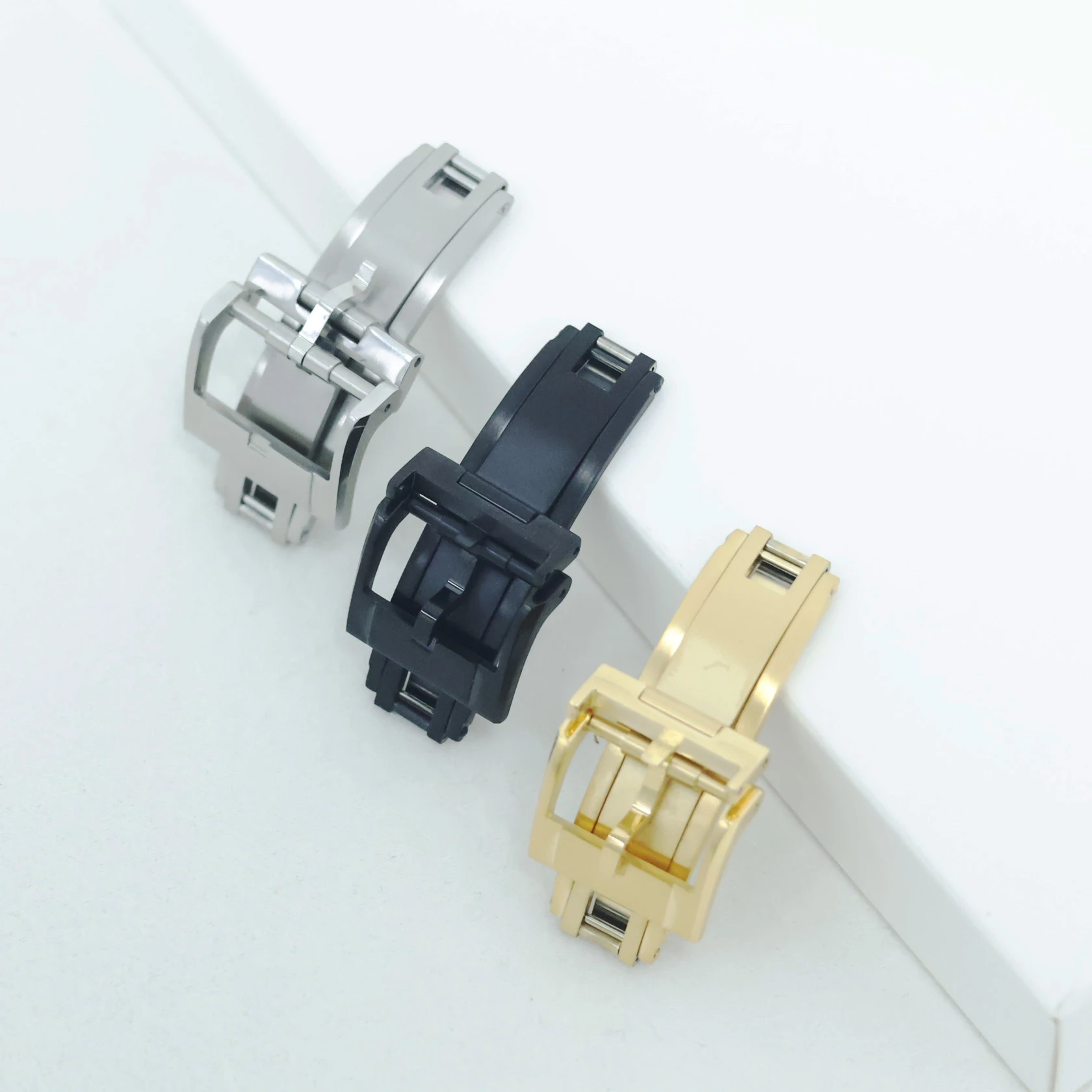 

16mm 18mm Spring Deployant Buckle Fit For Rolex Tudor Omega Cartier Watch Non-Fading 316L Stainless Steel Clasp For Watch Strap
