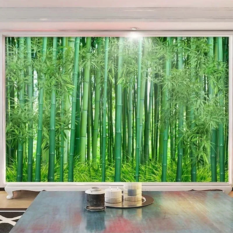 Custom 3D Wallpaper Green Bamboo Forest Landscape Photo Wall Murals Living Room Bedroom Background Wall Decor Papel De Parede